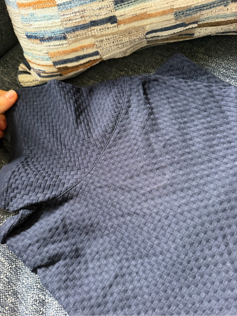 Ted Baker Navy Textured Short Sleeve Shirt